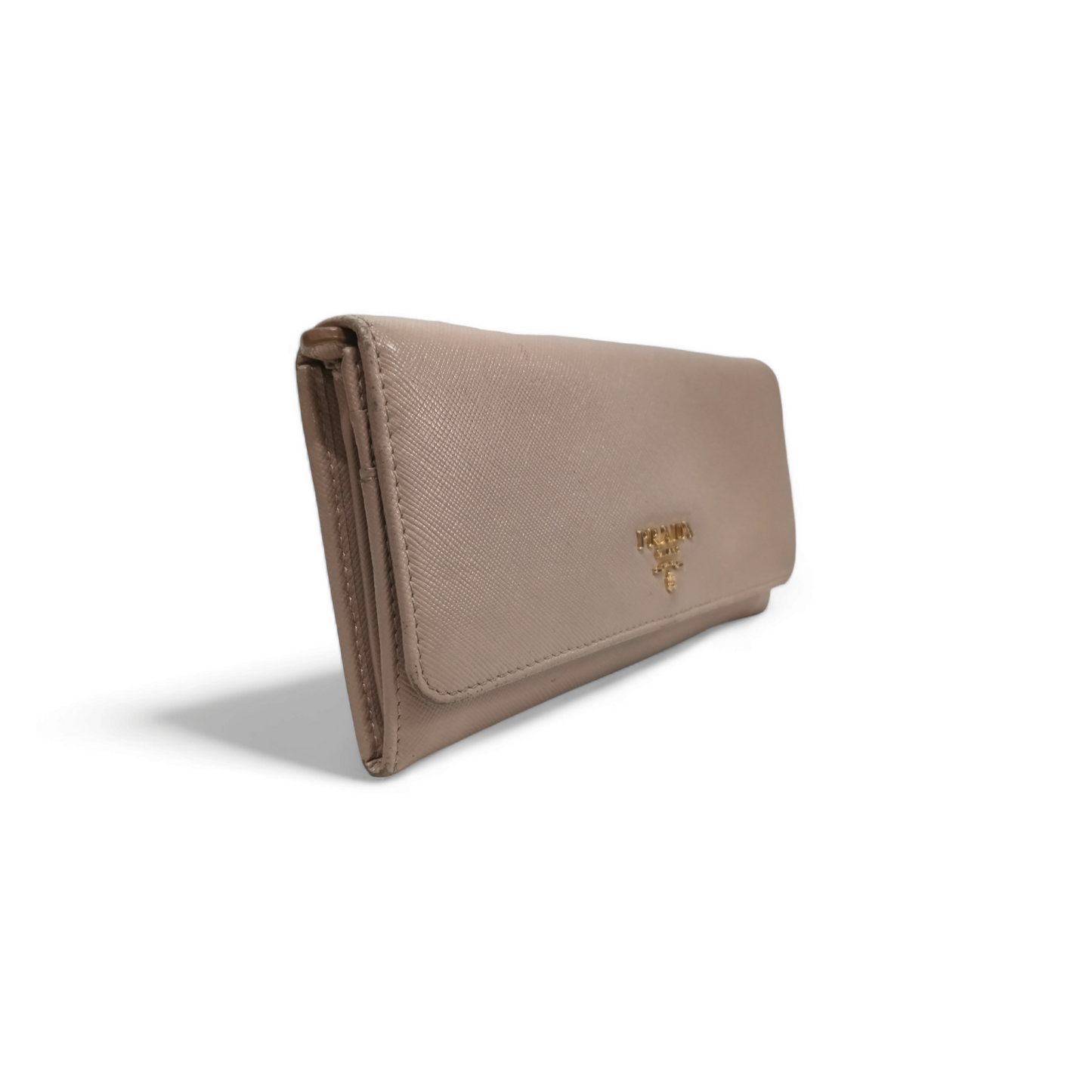 PRADA Long Wallet 1MH132 Beige *Stain/Damage* 236 Rank C