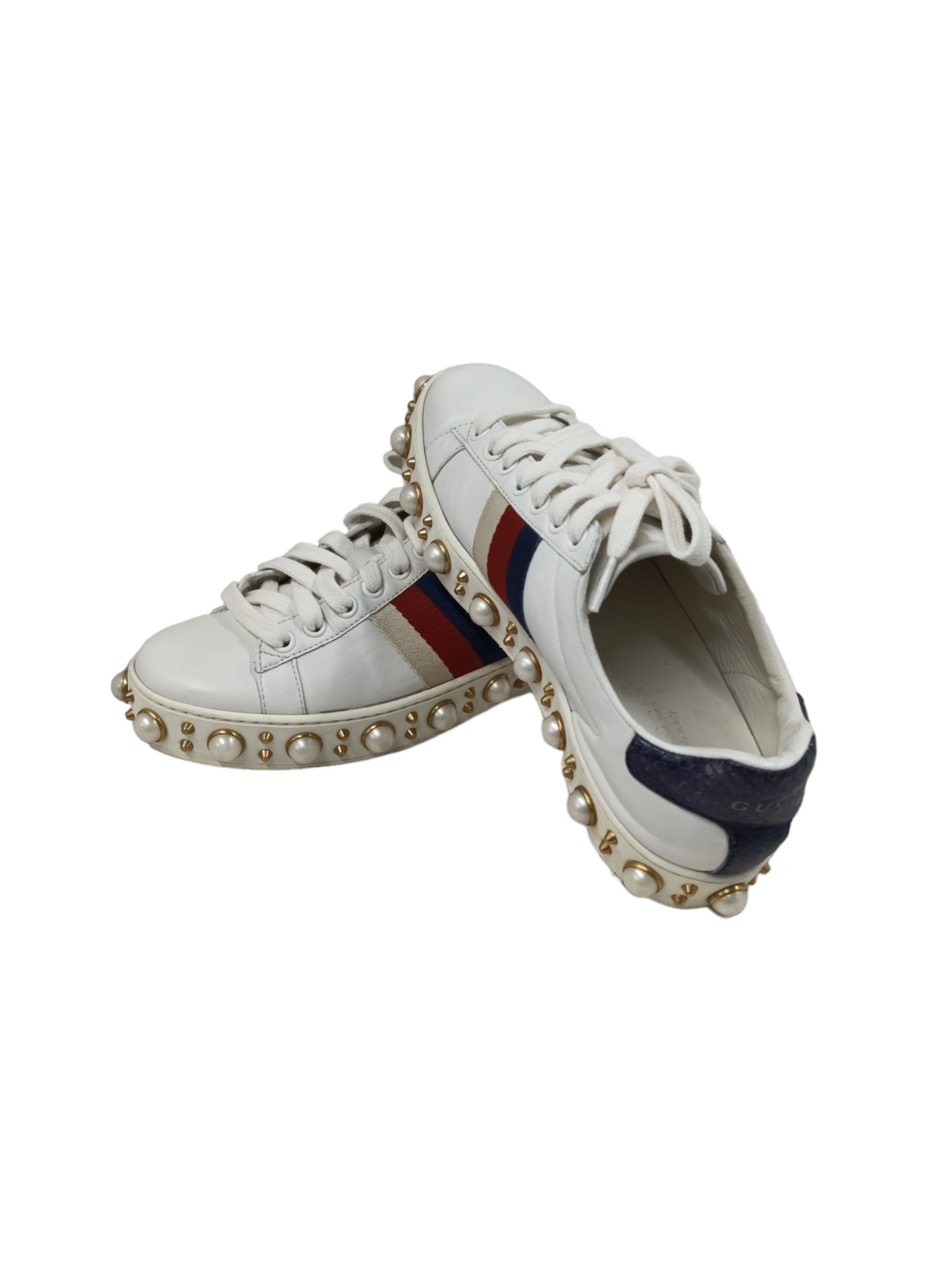 GUCCI Sneaker  Lady s Tricolor Color 454561 Ace Pearl Size 35 Rank BC