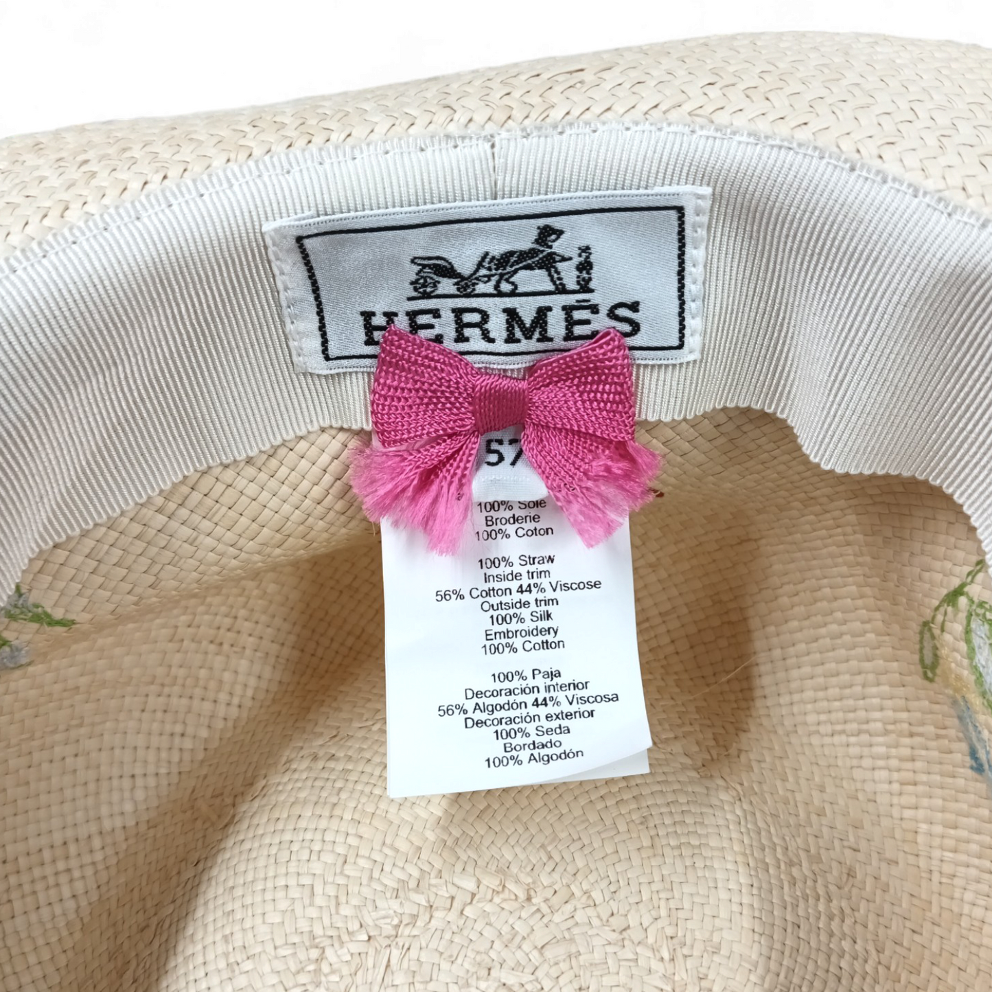 HERMES Hat Beige Rank B