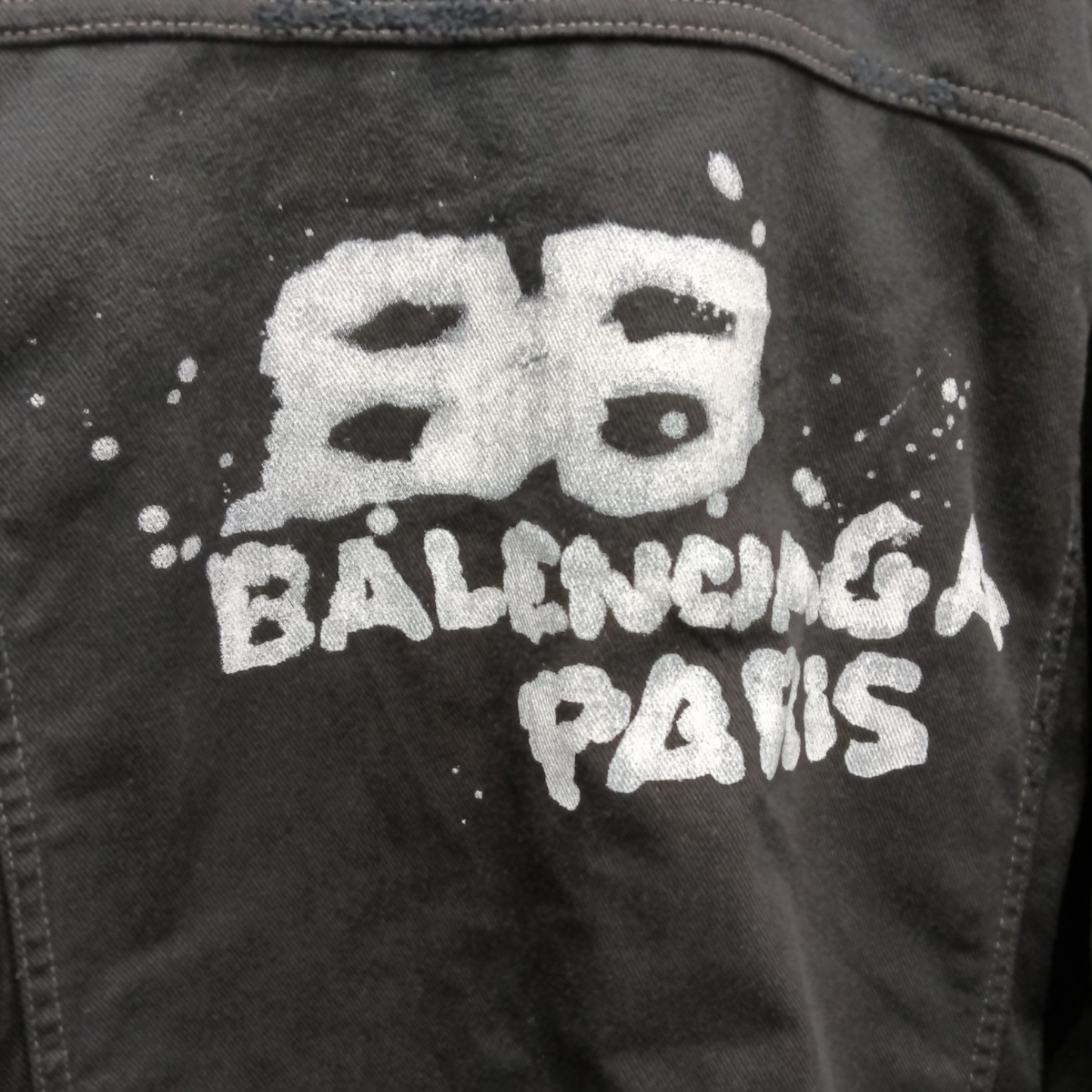 BALENCIAGA Denim Jacket Size 2 Unisex Black 724646