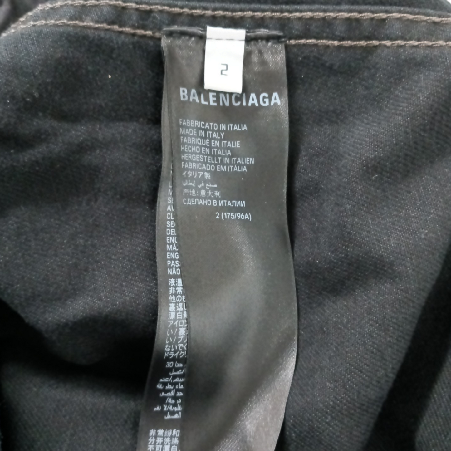 BALENCIAGA Denim Jacket Size 2 Unisex Black 724646