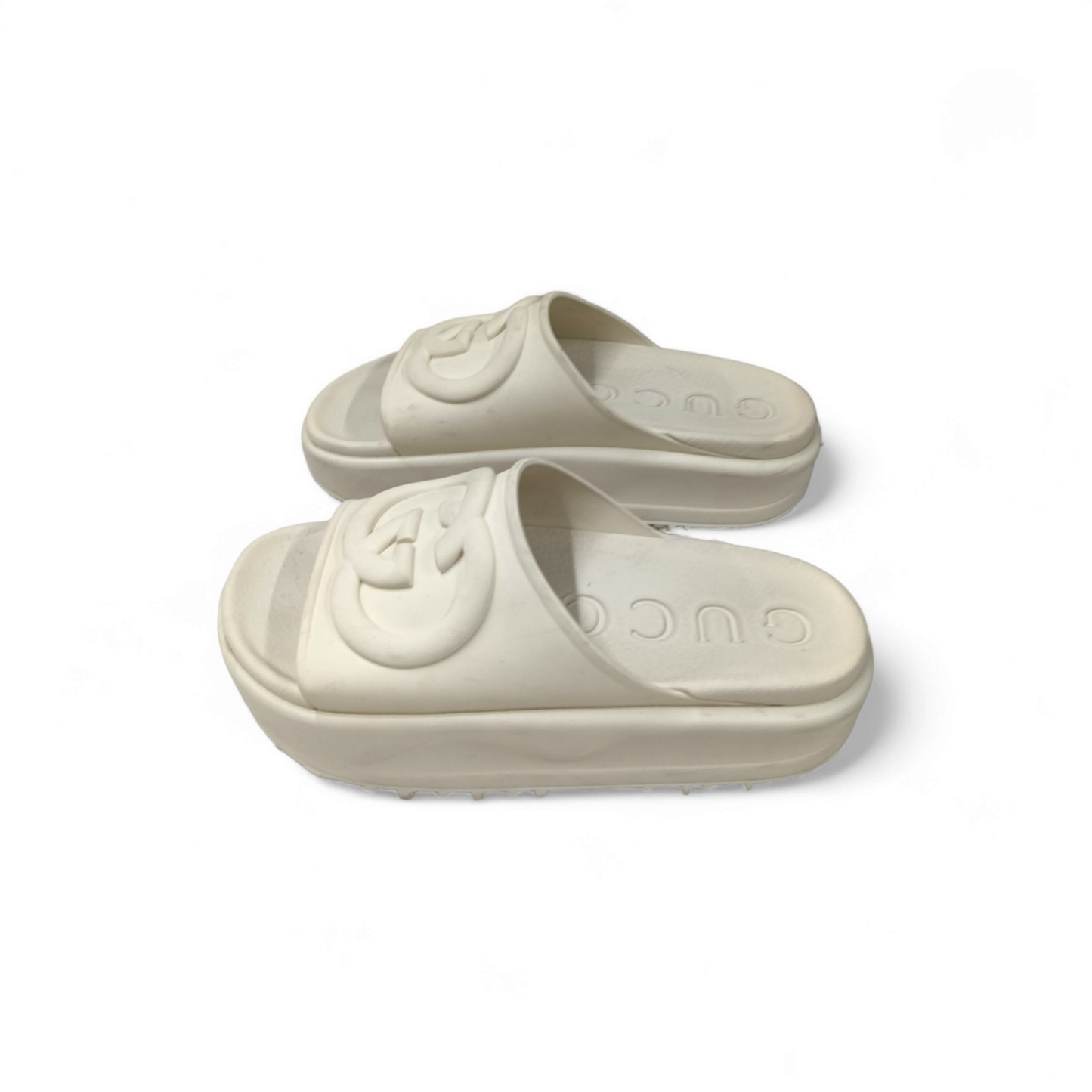 GUCCI Sandal Size 35 Lady's White RUBBER SLIPPER Rank B