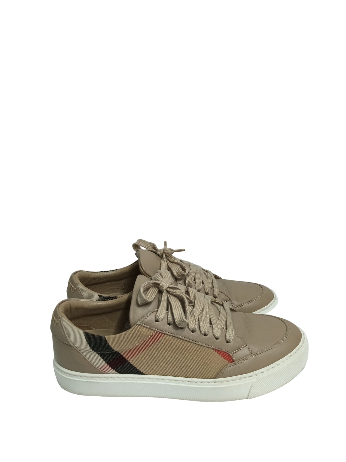 BURBERRY LONDON SNEAKER 36 I TCALOC935MON LADY'S BEIGE STAIN RANK(B)