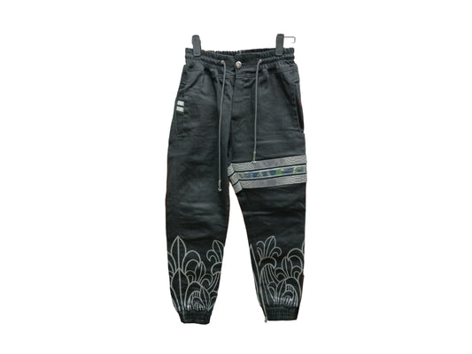 HOLD' EM DENIM JOGGER PANTS SIZE M MENS BLACK/SILVER