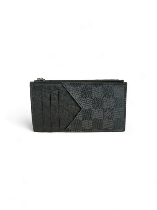 LOUIS VUITTON Card and coin case N64038 Black Rank B