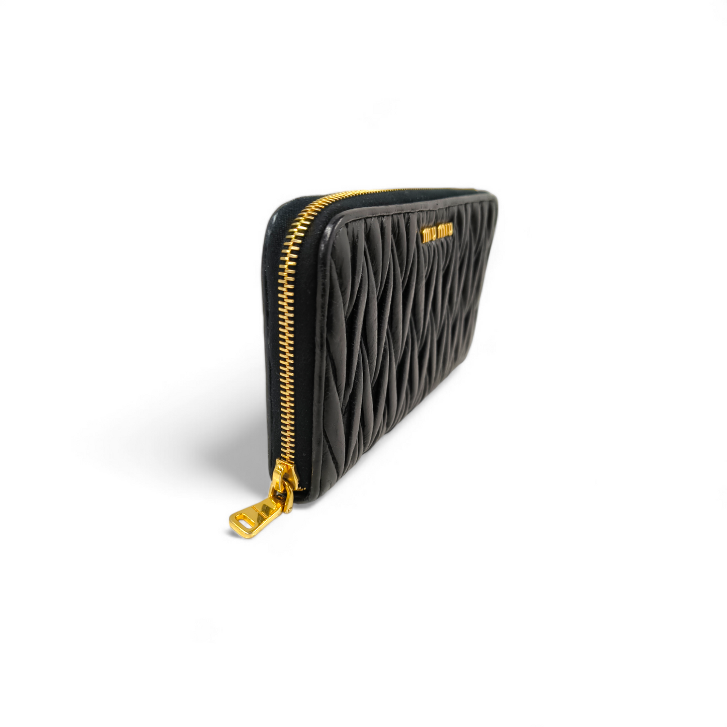 MIU MIU Long Wallet Black *Damage* 164 Rank B