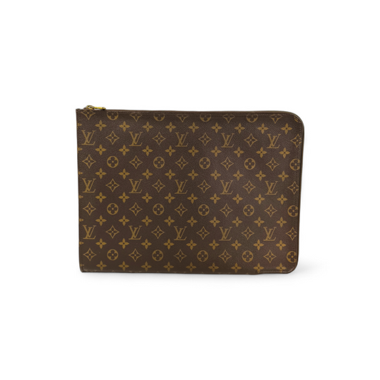 LOUIS VUITTON Clutch Bag Monogram M53457 Brown *Stain* TH0090 Rank B