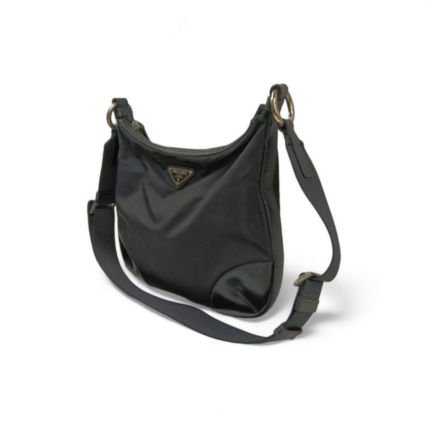 PRADA Shoulder Bag Nylon Black 32 *DAMAGE* Rank B