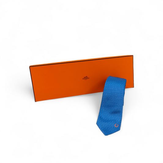 HERMES Necktie sky Blue Unused Item