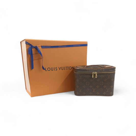 LOUIS VUITTON Box Bag Nice Vanity M42265 Brown PL4149 Rank A