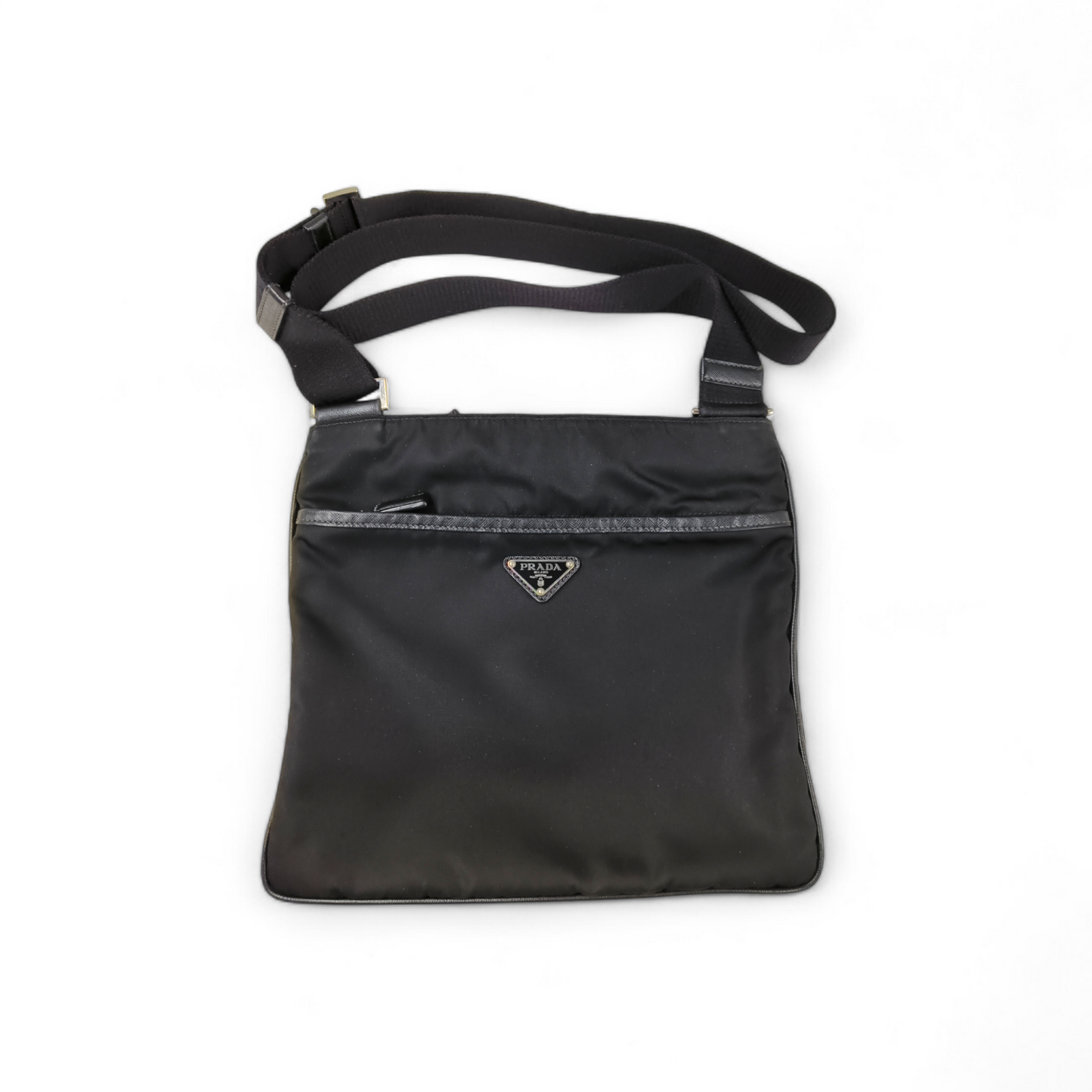 PRADA Messenger Bag 2VH053 Black *Stain* 173 Rank B