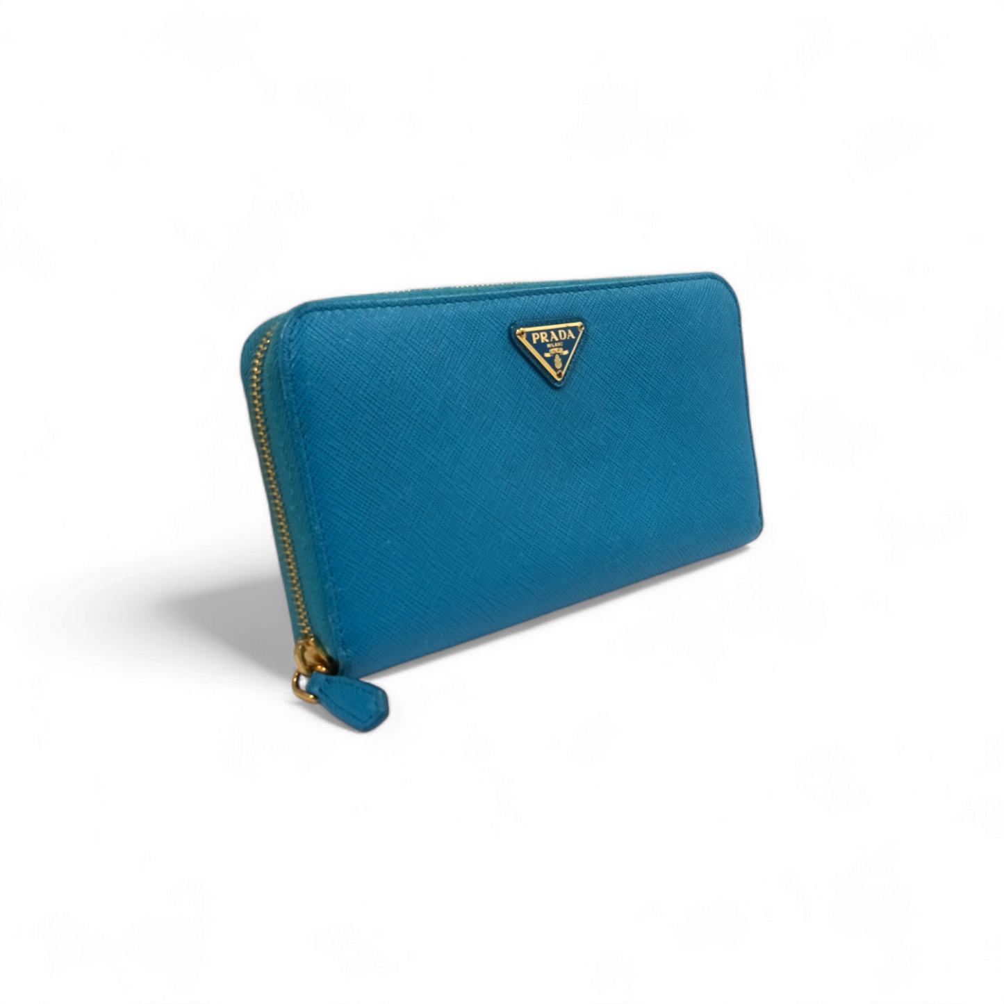 PRADA Long Wallet IML506 230A Sky Blue Rank B