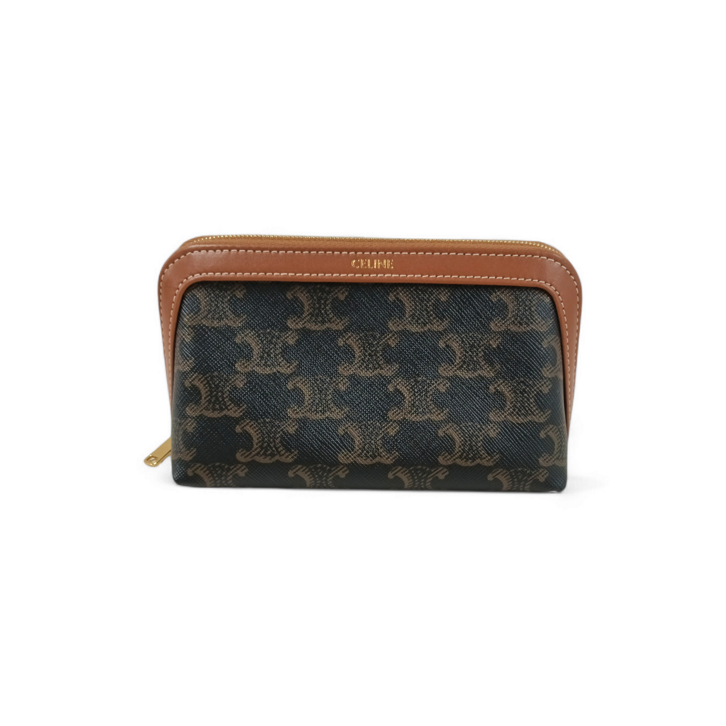 CELINE POUCH BROWN S CU 4242 RANK A