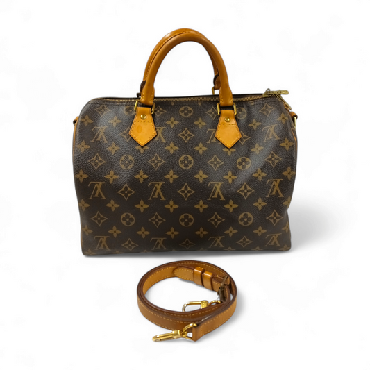 LOUIS VUITTON 2WAY Bag M41112 Speed Bandouliere 30 **Stain** Brown Rank B