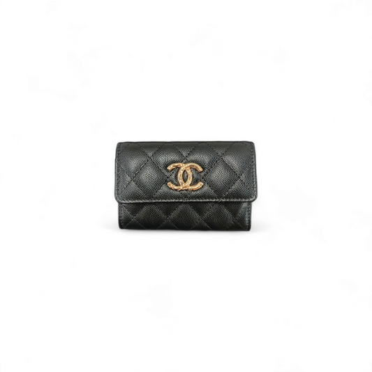 Chanel Card Case TN4A6X1C Black Small Damage Rank AB