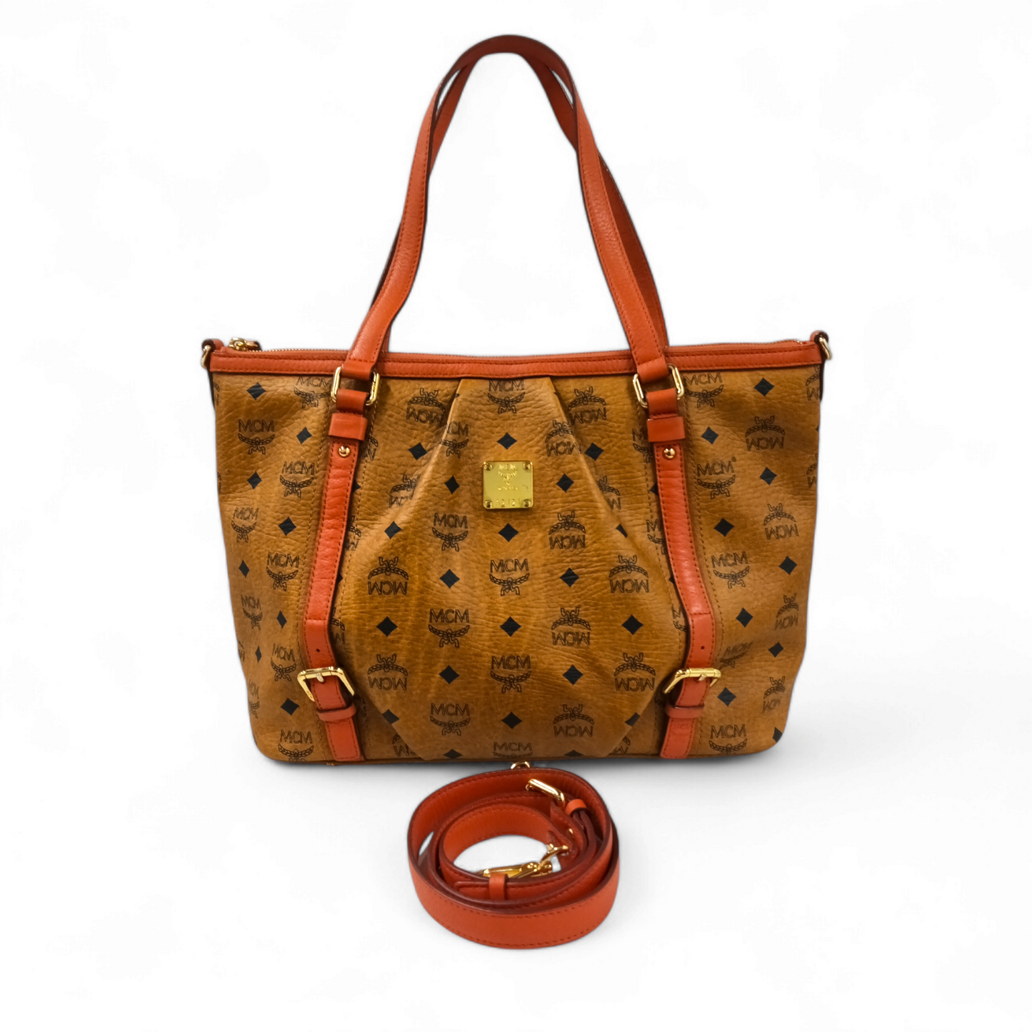 MCM Shoulder Bag MwP1SV121RC001 Scratch Brown Rank A