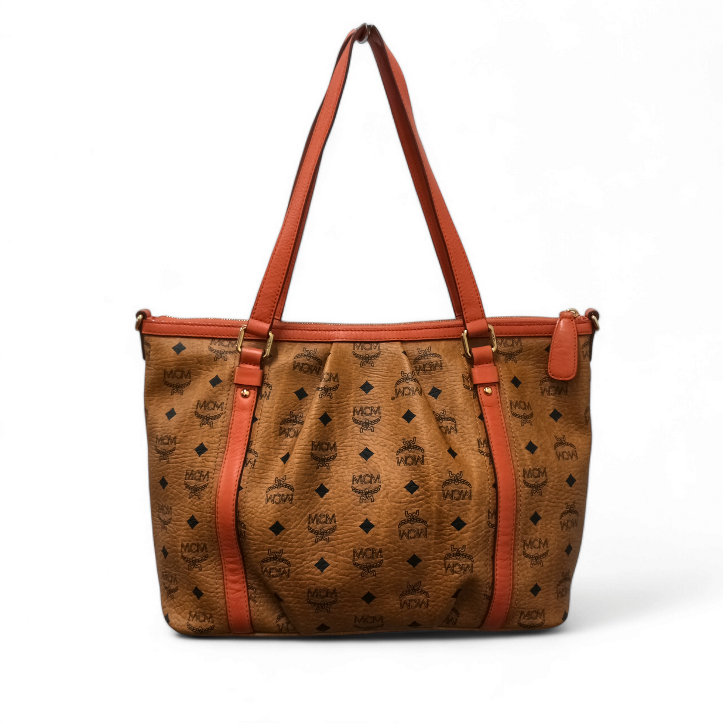 MCM Shoulder Bag MwP1SV121RC001 Scratch Brown Rank A
