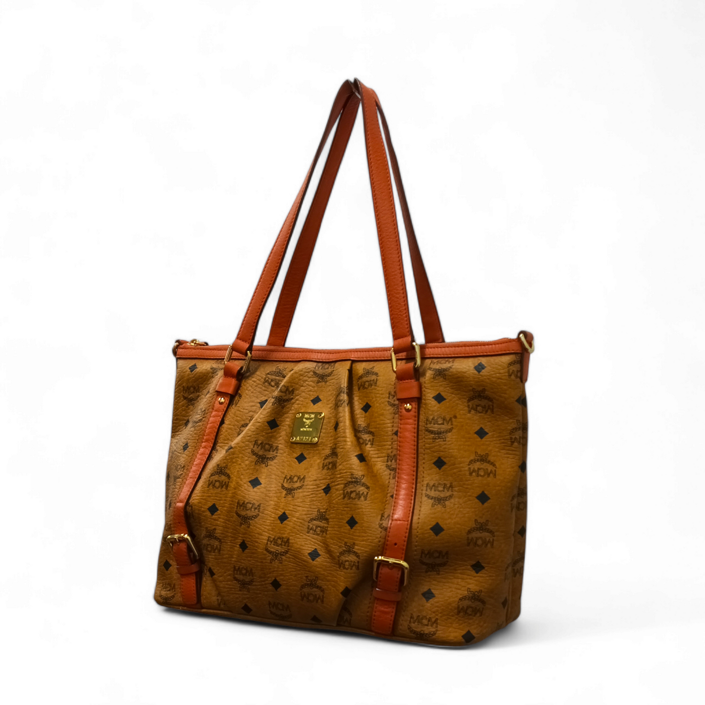 MCM Shoulder Bag MwP1SV121RC001 Scratch Brown Rank A