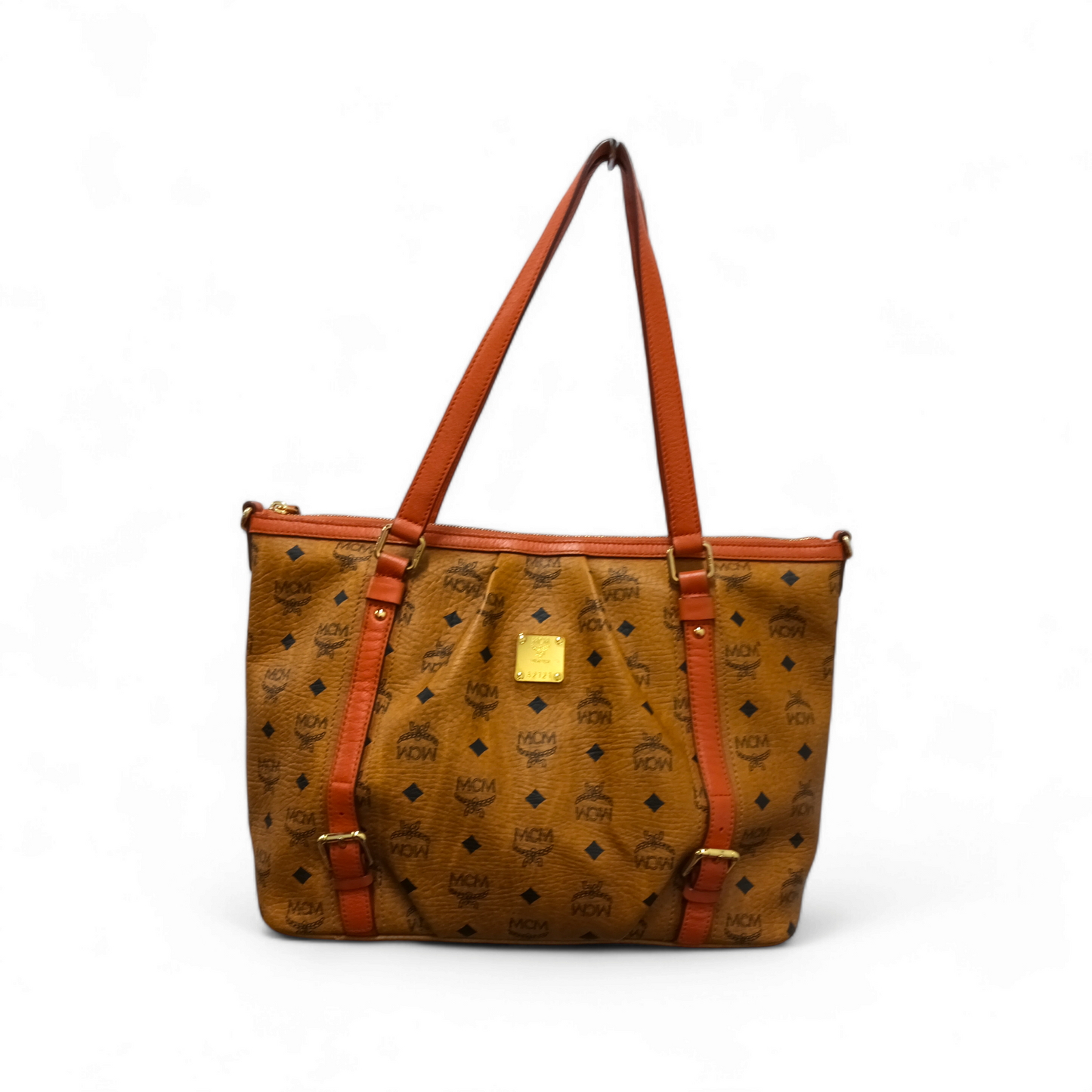MCM Shoulder Bag MwP1SV121RC001 Scratch Brown Rank A