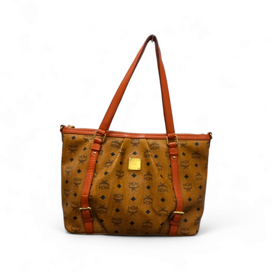 MCM Shoulder Bag MwP1SV121RC001 Scratch Brown Rank A