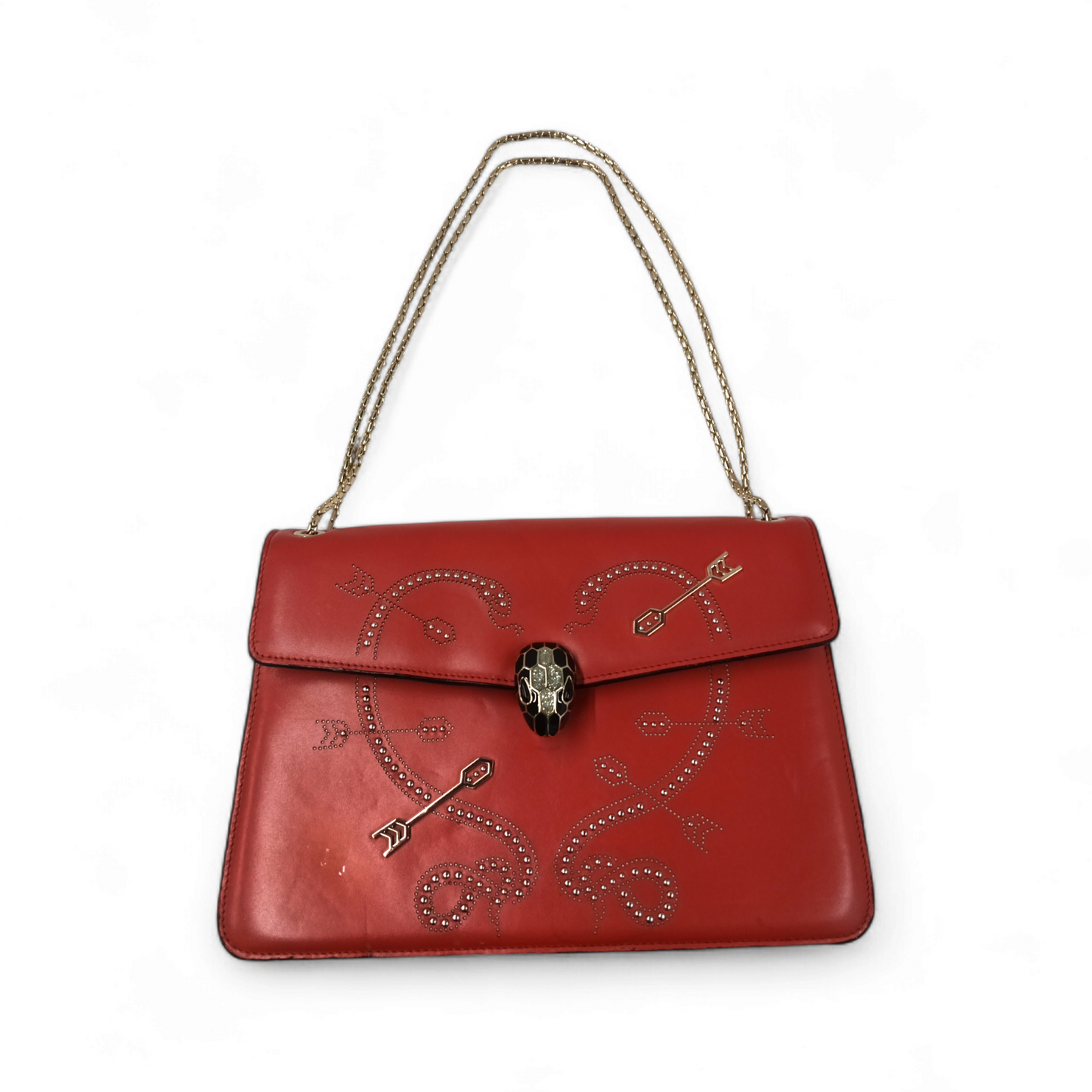 BVLGARI Shoulder Bag serpenti 16944862 **Damage/Stain** Red Rank C