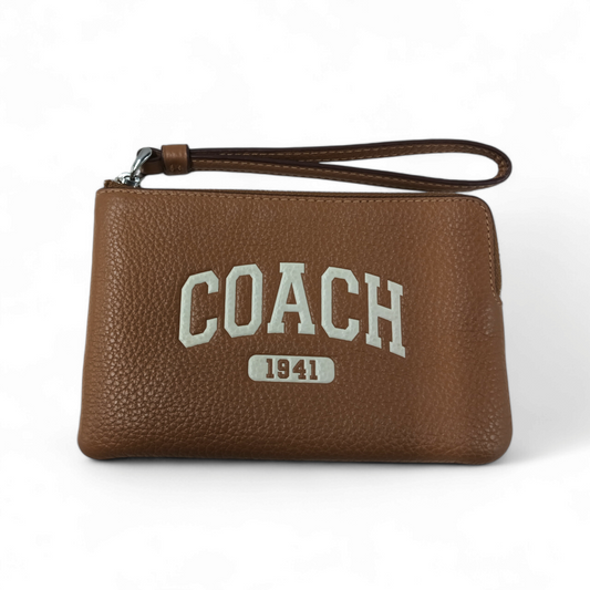 COACH Mini Pouch CR393 Brown Rank B