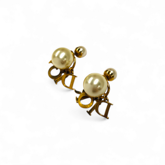 Christian Dior Earring DIOR LOGO Rank B