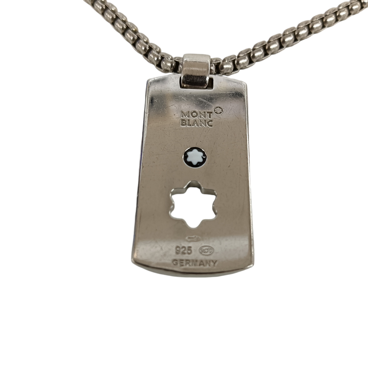 MONTBLANC Necklace Silver Dog Tag 925 Rank B