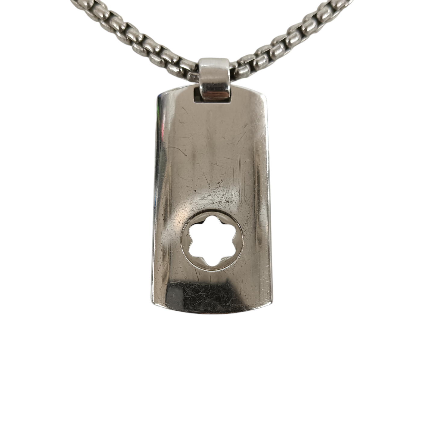 MONTBLANC Necklace Silver Dog Tag 925 Rank B