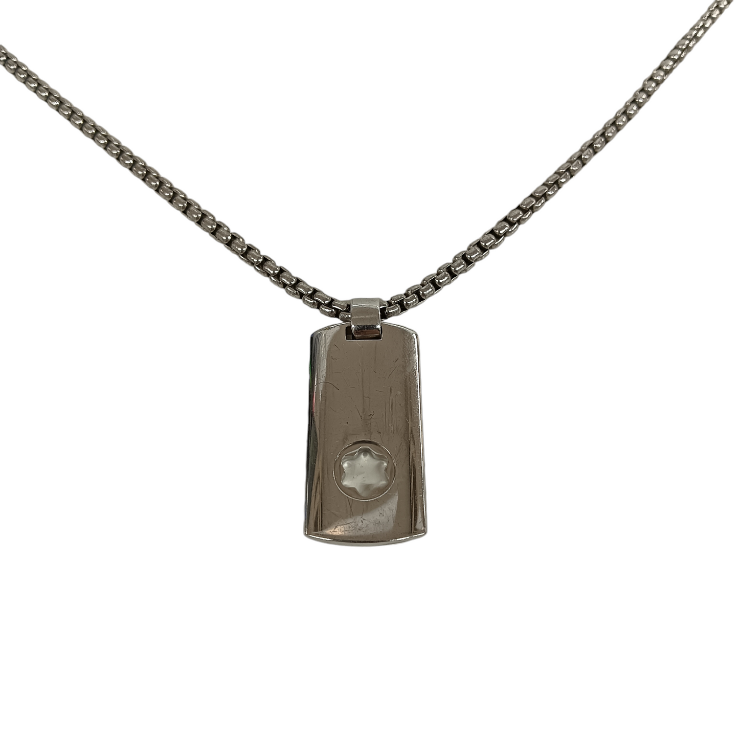 MONTBLANC Necklace Silver Dog Tag 925 Rank B