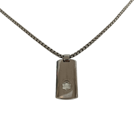 MONTBLANC Necklace Silver Dog Tag 925 Rank B