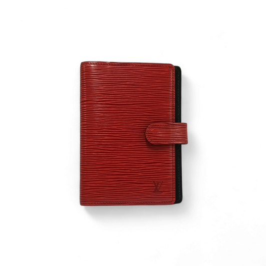 LOUIS VUITTON Note cover Red R20057 CA0994 *Repair* Rank B