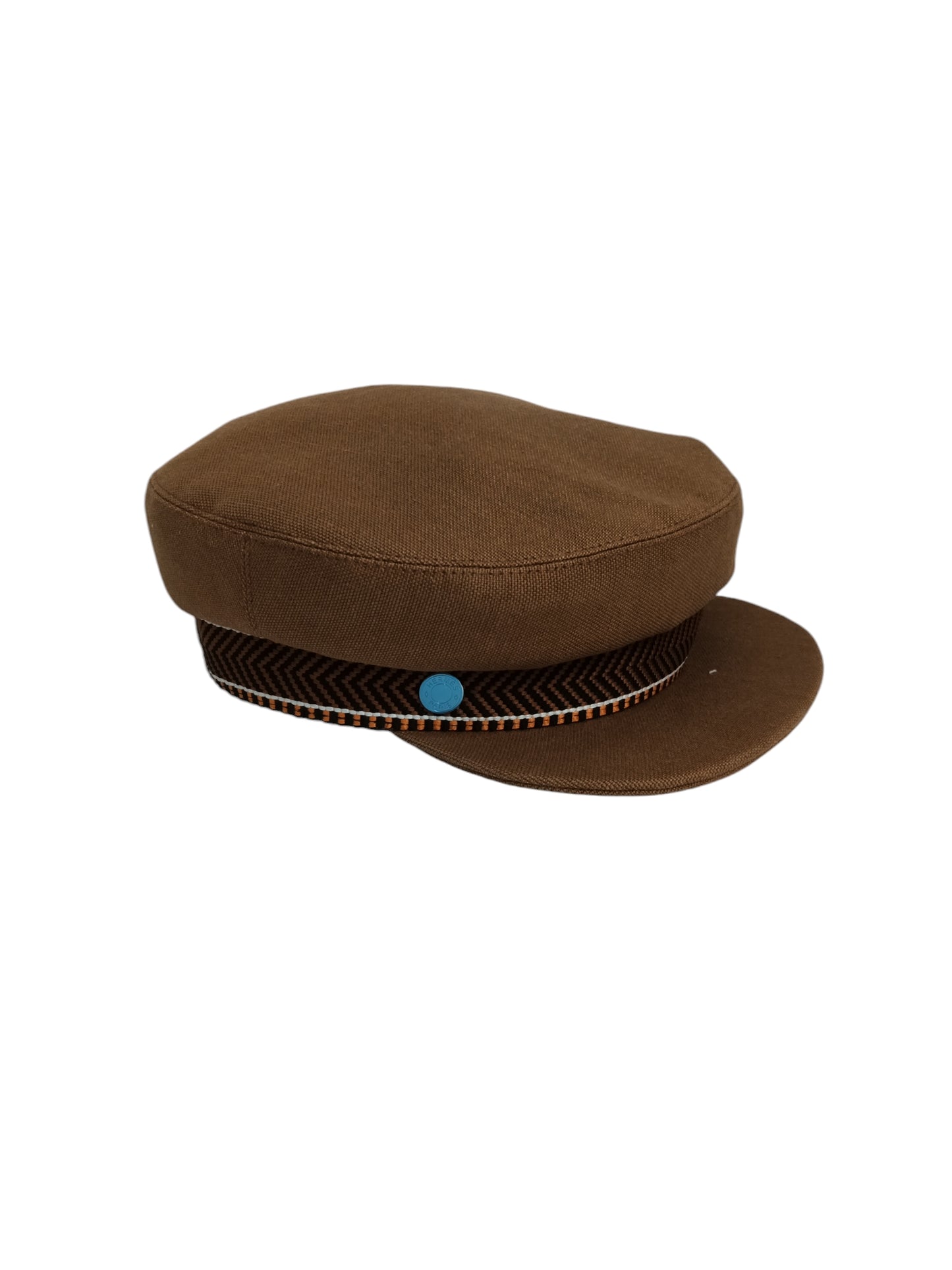 HERMES HAT BROWN&ORANGE SIZE57 RANK(A)