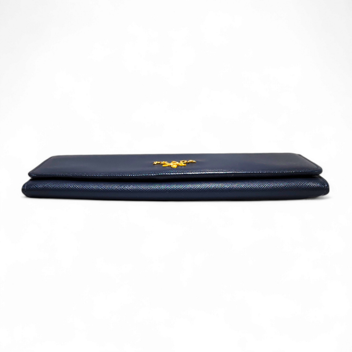 PRADA Long Wallet 1M1335 Navy Damage Rank B