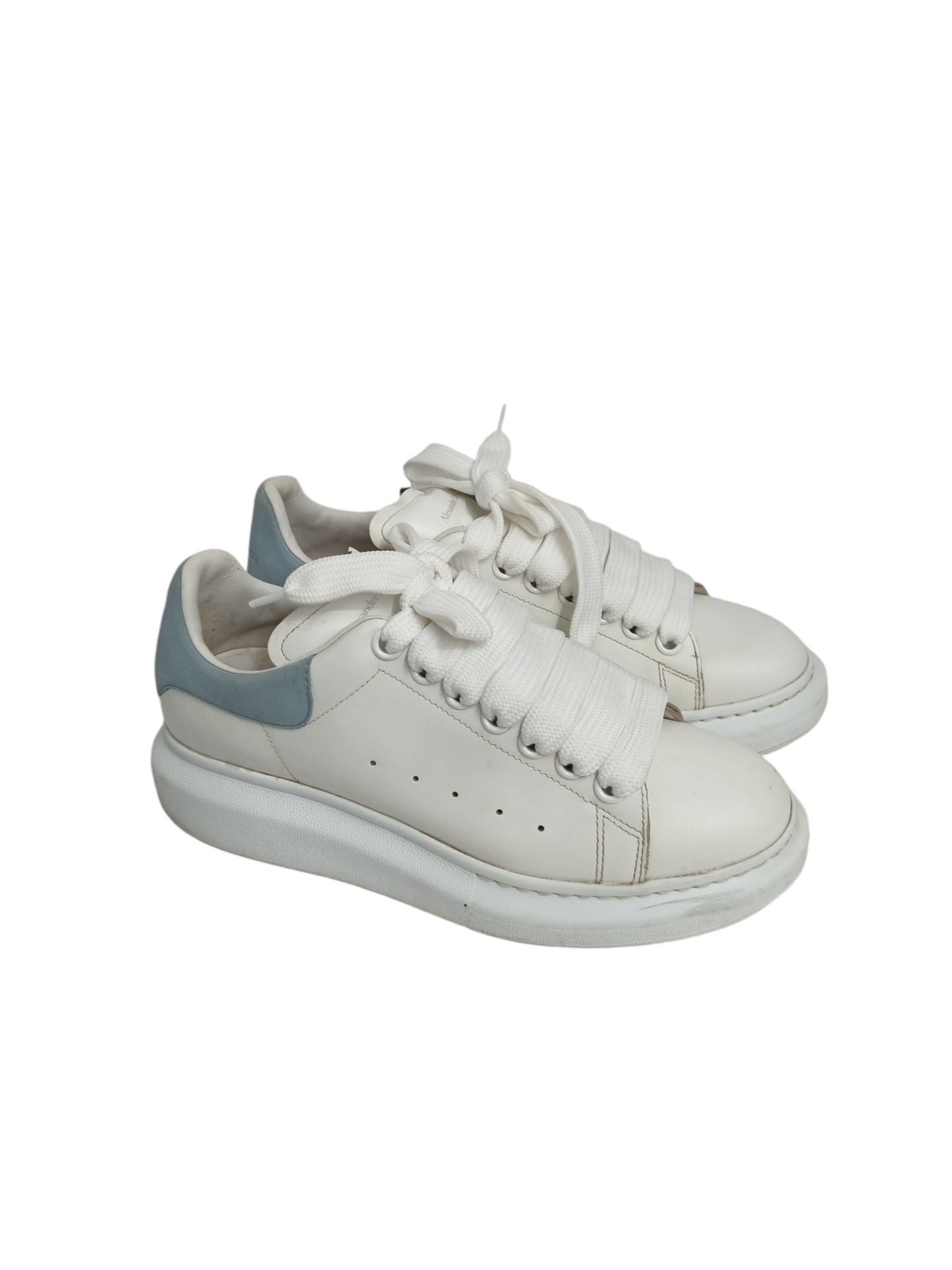 ALEXANDER MCQUEEN SNEAKER 39 LADY'S WHITE/BLUE STAIN RANK(B)