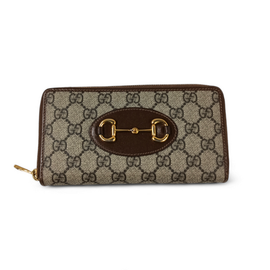 GUCCI Long Wallet 621889 493075 Damage Brown Rank AB