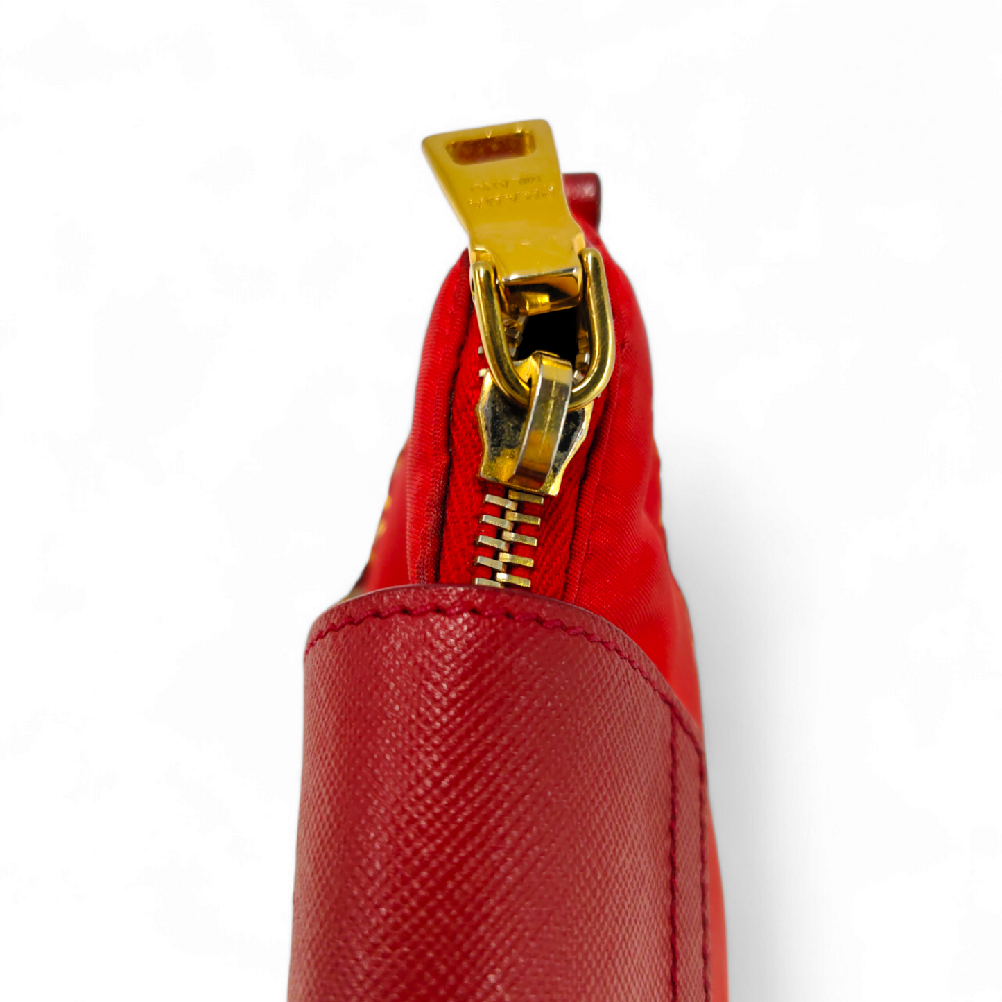 PRADA Shoulder Bag Tessuto BT0779 Red 58 Rank B