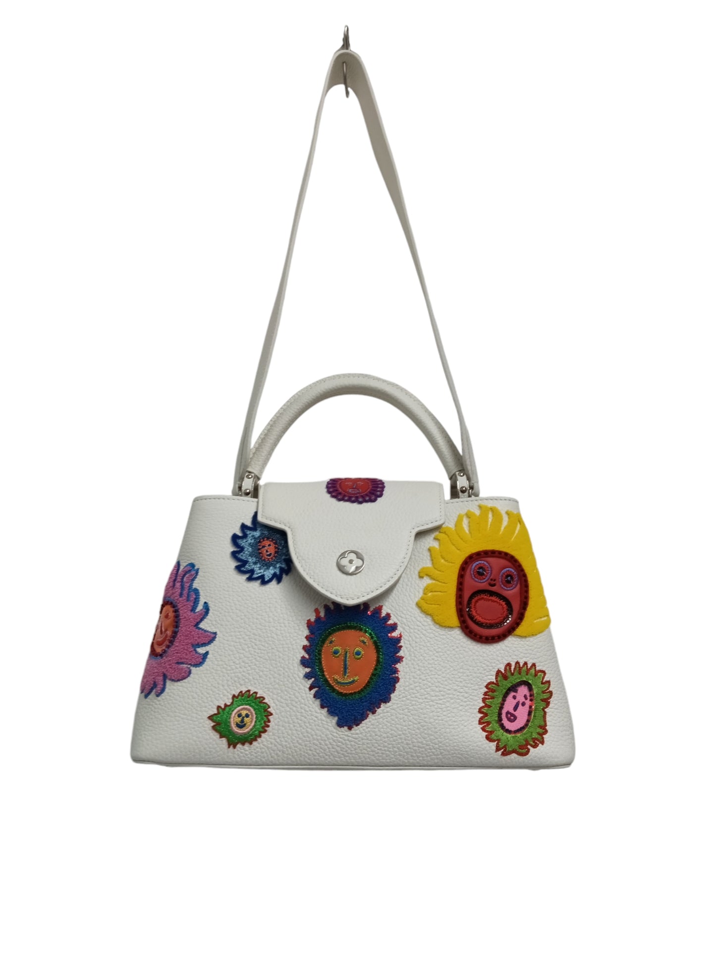 Louis Vuitton Capucines White Yayoi Kusama IS015693 M21726