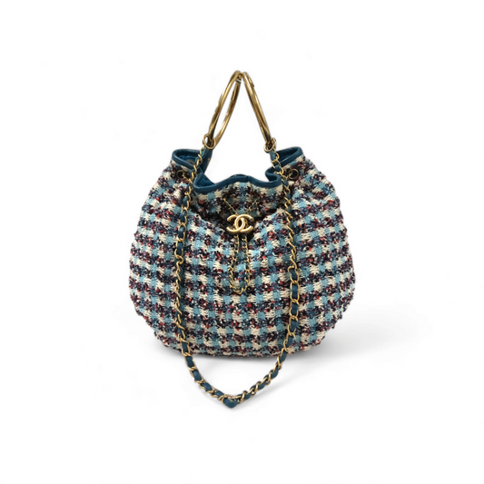 CHANEL Bag Tweed  23847536 Multi Color Bucket bag *With Gurantee card* Rank A