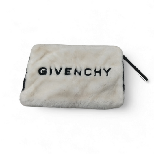 GIVENCHY ECO Fur Clutch Bag *Stain* KU A0178 Black/White Rank B