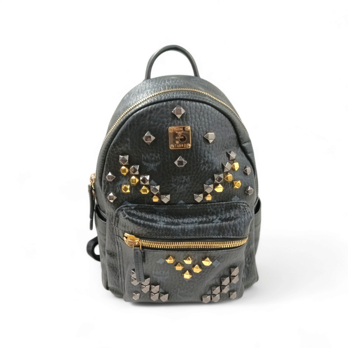 MCM Bag Visetos MMK6SVE19BK001 Black Damage/Smelly Studs Rucksack Rank B