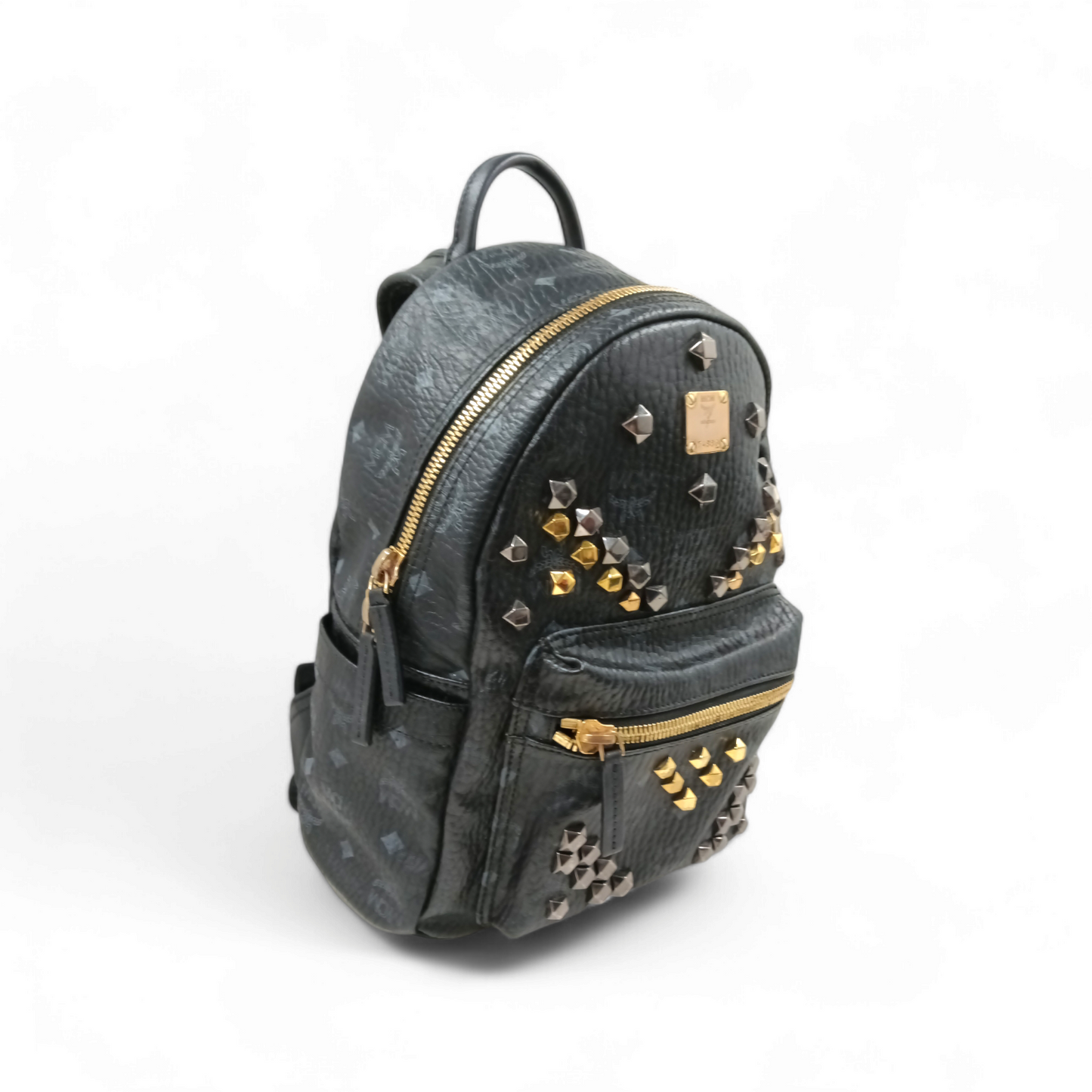 MCM Bag Visetos MMK6SVE19BK001 Black Damage/Smelly Studs Rucksack Rank B