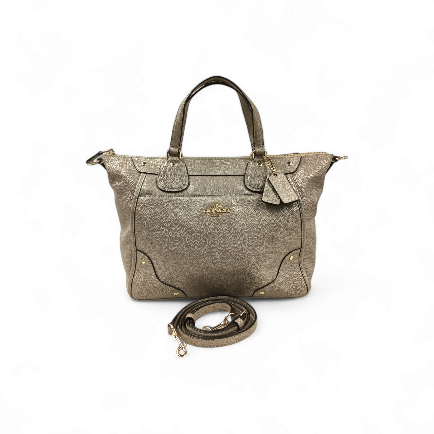 COACH 2WAY Bag F34143 light gold Damage Rank B