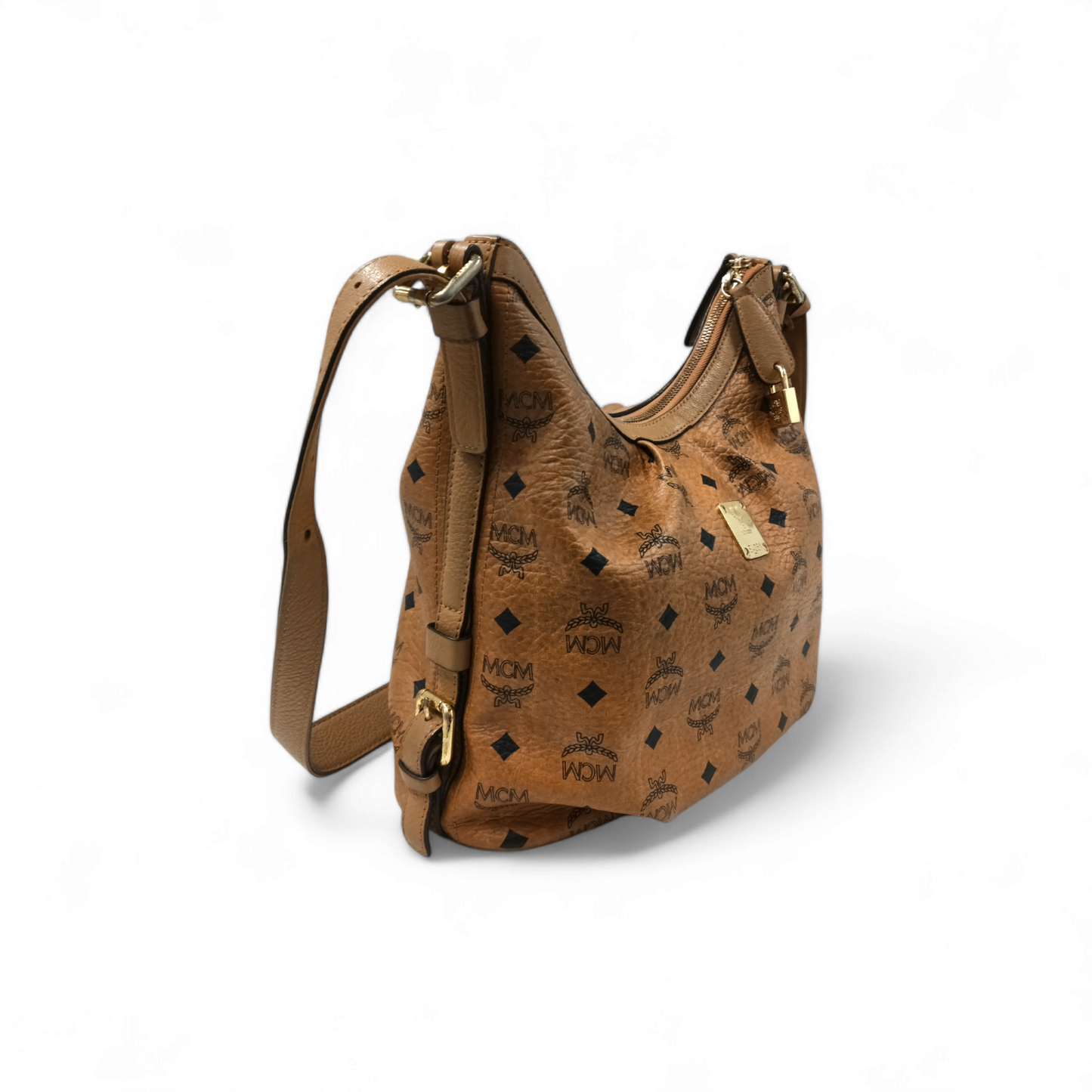 MCM Shoulder Bag MWH9AVI17C0001 Brown Stain Rank B