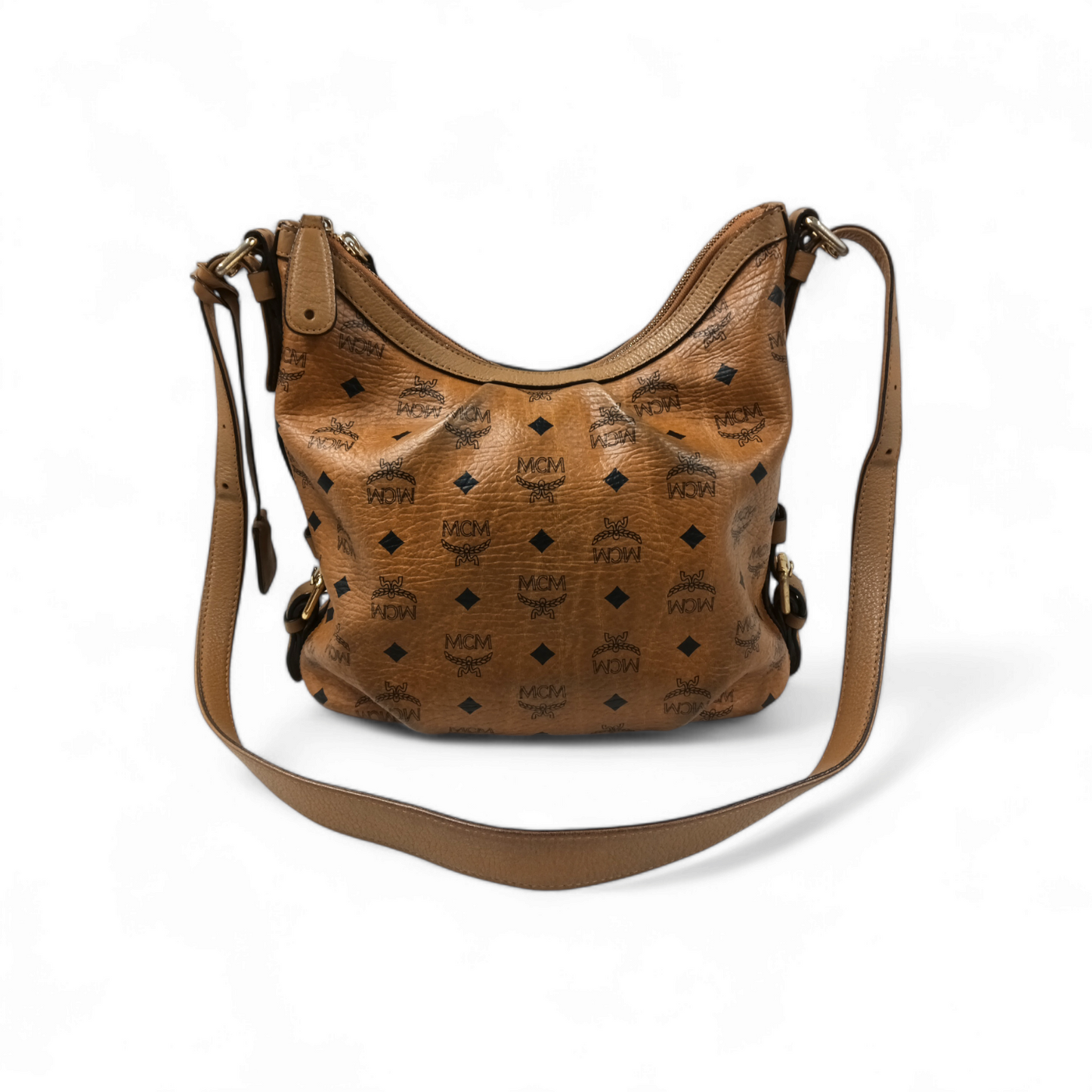 MCM Shoulder Bag MWH9AVI17C0001 Brown Stain Rank B