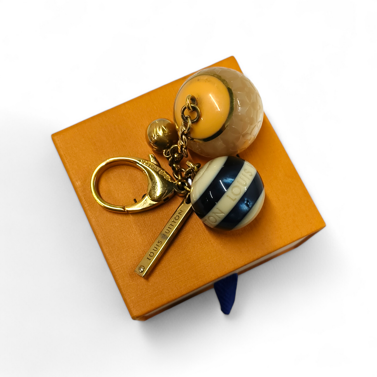 LOUIS VUITTON Key Ring Blue M65699 Rank B