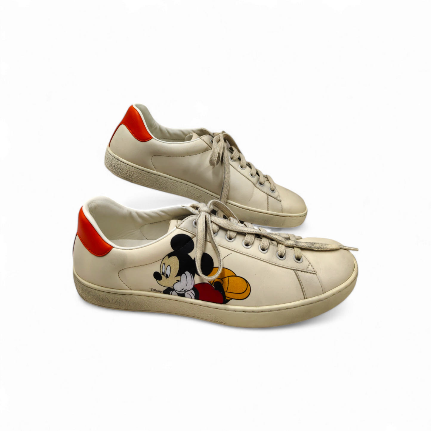 GUCCI Sneaker Size 8 US Mens Beige *Stain* MICKEY MOUSE Rank B