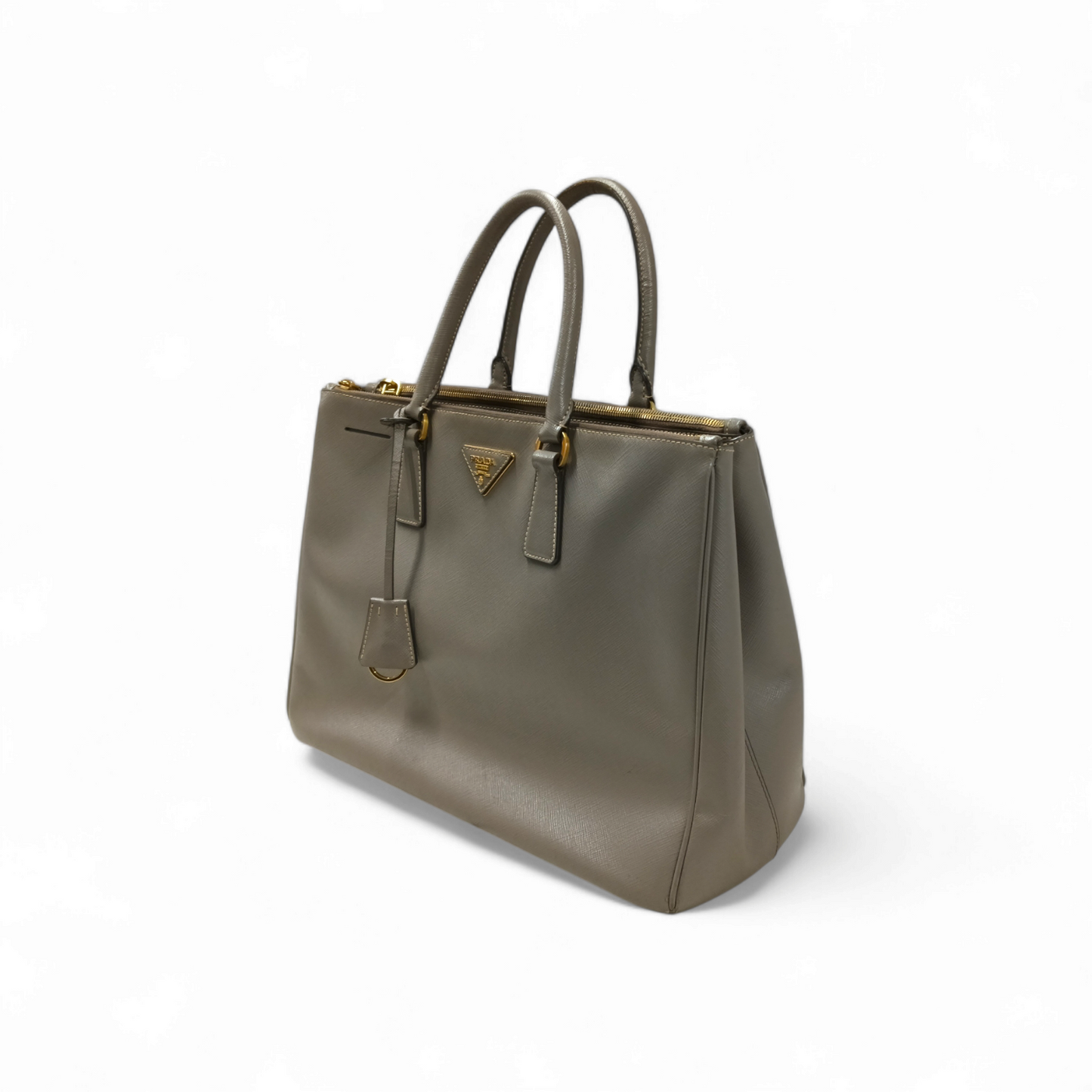 PRADA Handbag Saffino Lux *Scratch Gray Rank B