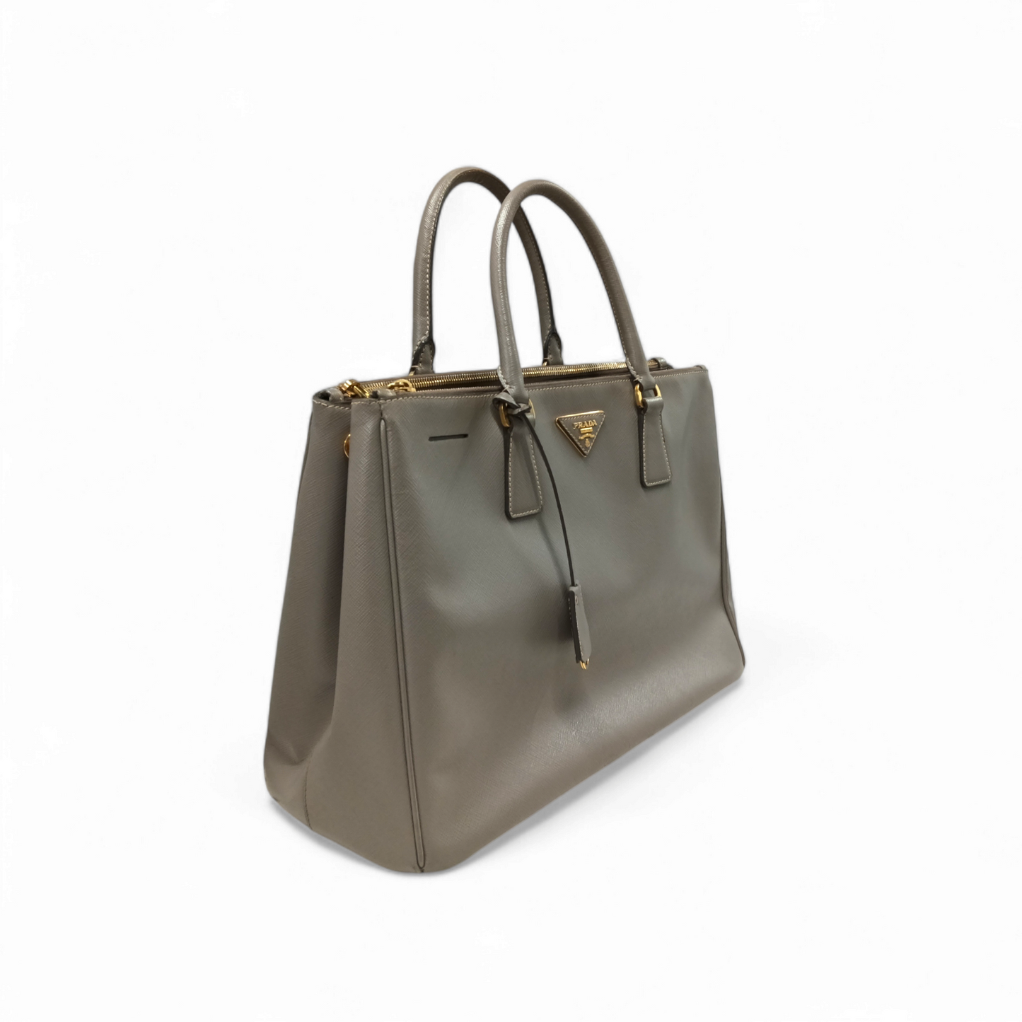 PRADA Handbag Saffino Lux *Scratch Gray Rank B