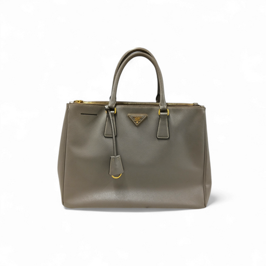 PRADA Handbag Saffino Lux *Scratch Gray Rank B